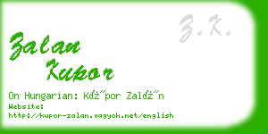 zalan kupor business card